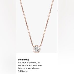 14K Rose Gold Diamond Solitaire Necklace
